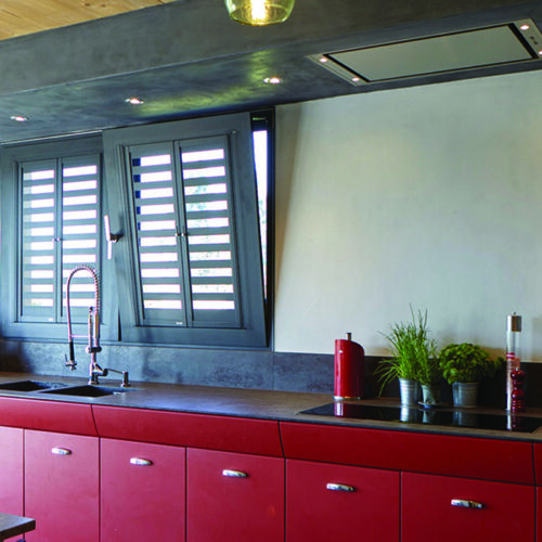 Aluminium-shutters draaikiepraam keuken